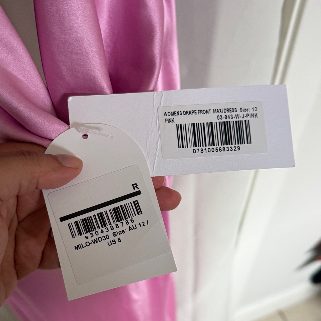 Michael Lo Sordo Silk Drape Front Maxi Dress Pink Us 8 Formal Wedding Guest — image 8 of 8